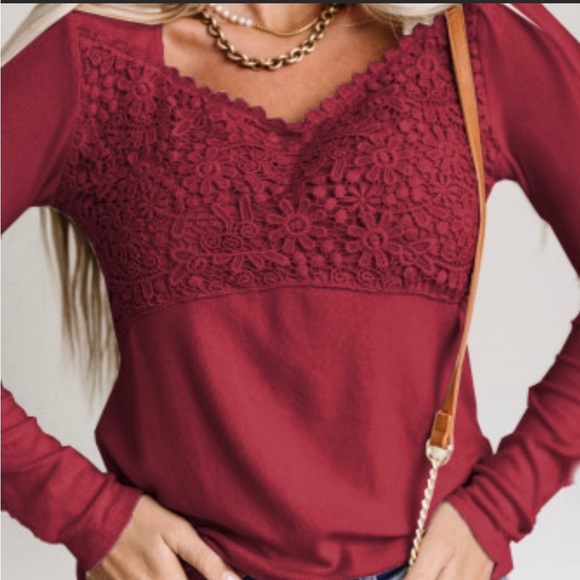 Boho❤️V-neck, Crochet Top, S , M, L  NEW! - Picture 5 of 5
